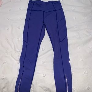 fast and free 7/8 blue leggings